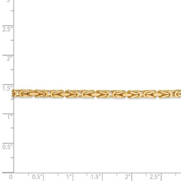 2.5mm, 14k Yellow Gold, Solid Byzantine Chain Necklace, 24 Inch - Picture 5 of 8